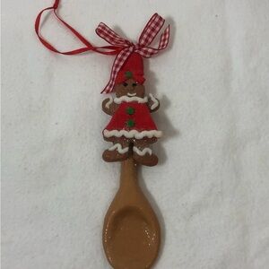 Gingerbread Girl Spoon Glitter Kitchen Utensil Christmas 5 Inch Ornament Holiday